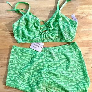 Savage X Fenty Green Short/Panty and Bra 1X